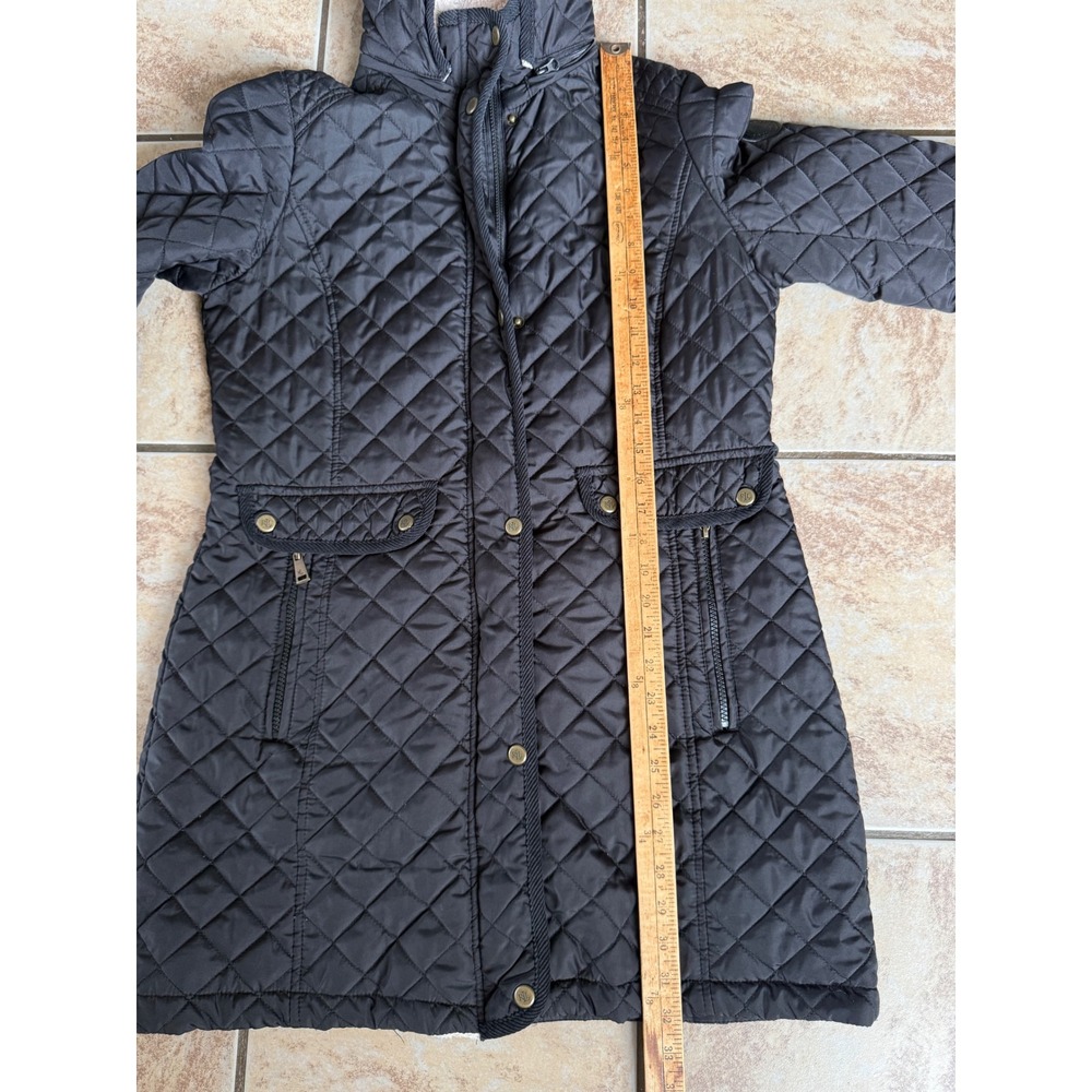 Lauren Ralph Lauren Womens Black Quilted Hooded Parka Jacket Medium RN41381 - Picture 2 of 11